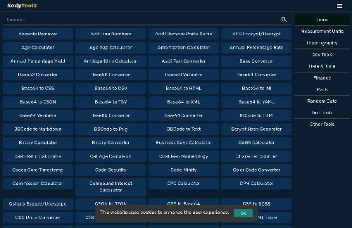 startuptile Kody Tools-Hub of Dev Tools Calculators and Converters