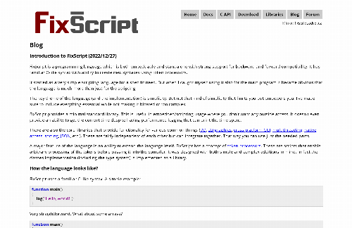 startuptile FixScript, an embedded/standalone language with custom syntax additions-