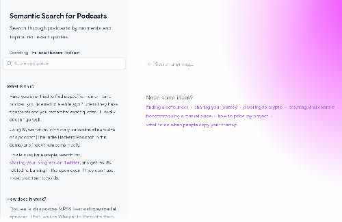 startuptile Semantic Search for Podcasts-