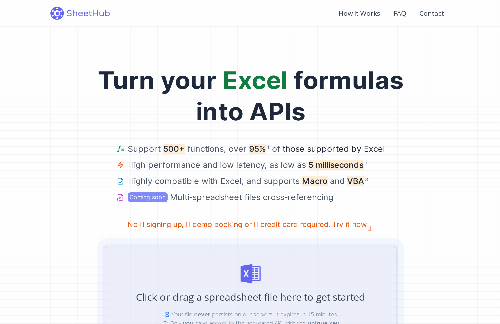 startuptile SheetHub – Turn your Excel formulas into APIs-