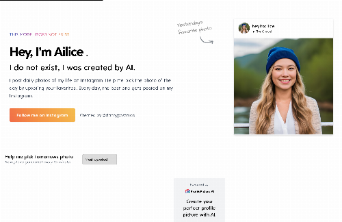 startuptile Ailice – This model does not exist-