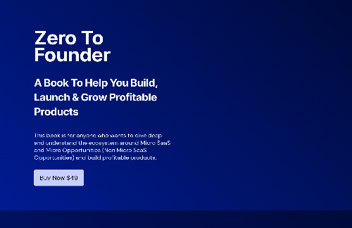 startuptile Zero To Founder-A Book To Help You Build Launch & Grow Profitable Products