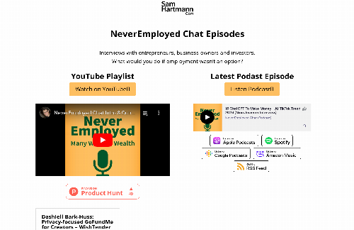 startuptile NeverEmployed Chat (Podcast)????????-interviews with entrepreneurs & investors