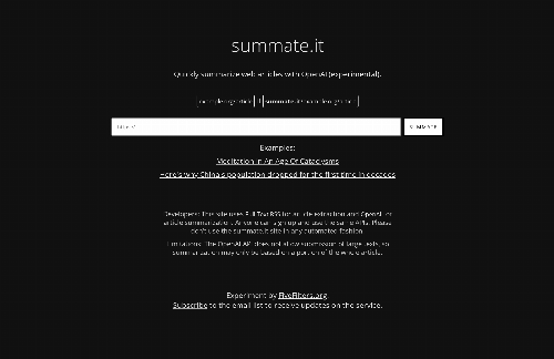 startuptile Summate.it – Quickly summarize web articles with OpenAI-