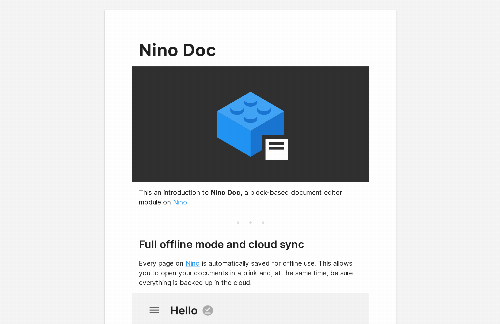 startuptile Nino Doc – Block-based document editor module-