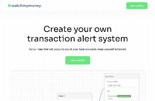 startuptile Watchmymoney.co-Create your own bank transaction alert system
