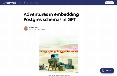 startuptile Adventures in embedding Postgres schemas in GPT-