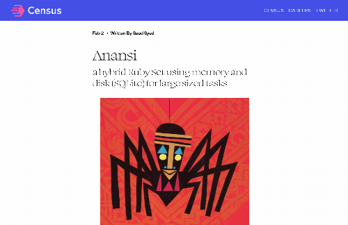 startuptile Anansi – a Ruby Set using mem and disk (SQLite) for large sized tasks-