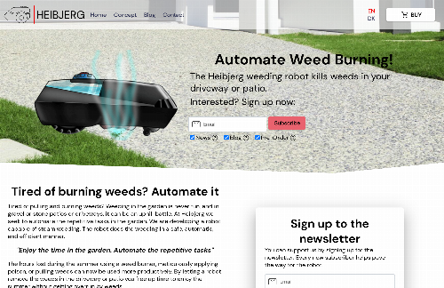 startuptile Heibjerg Weeding Robot-Robot removes weeds from gravel and stone-paved driveways.