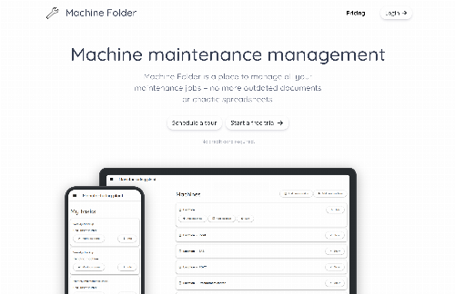startuptile Machine Folder-Maintenance management system