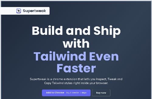 startuptile Supertweak, chrome extension to visually edit any Tailwind website-