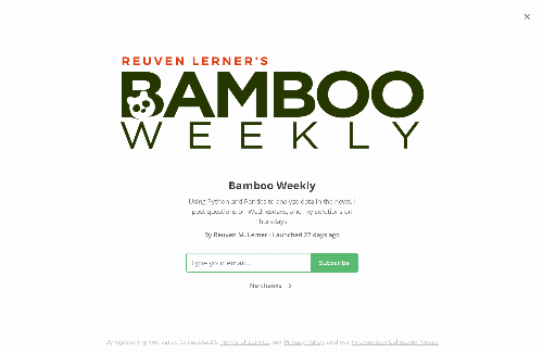 startuptile Sharpen your Pandas skills with Bamboo Weekly-