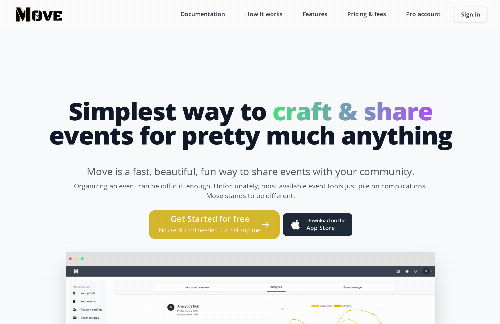 startuptile Move Events-Events made simple your control your data.