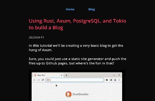 startuptile Built a blog using Rust and Axum-