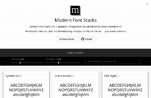 startuptile Modern Font Stacks – New system font stack CSS for modern OSs-