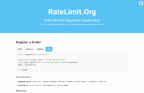 startuptile RateLimit.Org-Rate limited requests made easy