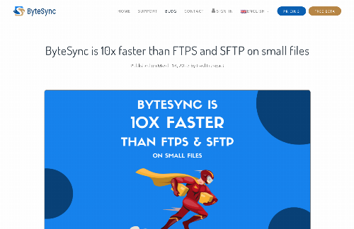 startuptile ByteSync – Remote sync is 10x faster than FTPS and SFTP on small files-