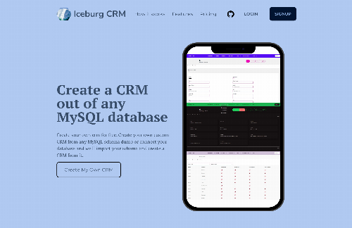 startuptile Convert your MySQL database into an open source CRM – IceburgCRM.com-