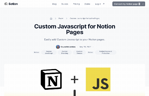 startuptile Tool to inject custom JavaScript into a Notion document-