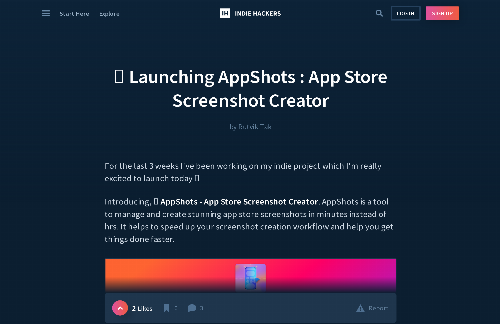 startuptile AppShots – App Store Screenshot Creator Launch-