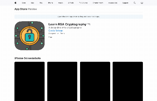 startuptile iOS app to learn about RSA cryptography-