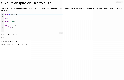 startuptile Clj2el: Transpile Clojure to Emacs Lisp-