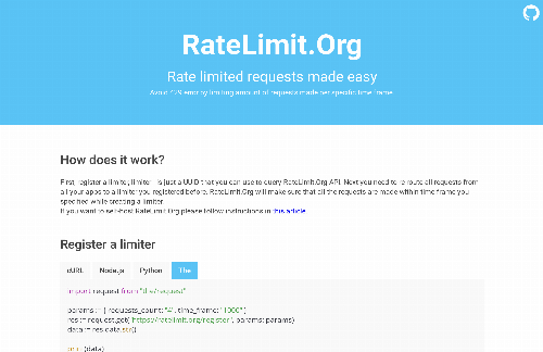 startuptile Ratelimit.org – Avoid 429 error by limiting requests per time frame-