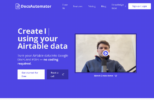 startuptile DocsAutomator-Turn your Airtable data into Google Docs and PDF