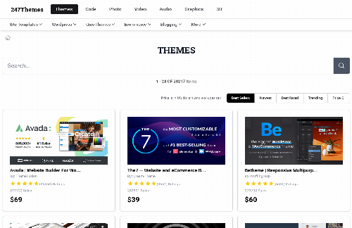 startuptile 247Themes-Search for and buy themes code photos and more