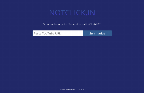 startuptile Notclick.in – summarize YouTube videos with ChatGPT-