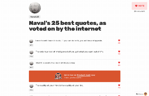 startuptile I crowdsourced the 25 best quotes from Naval Ravikant-