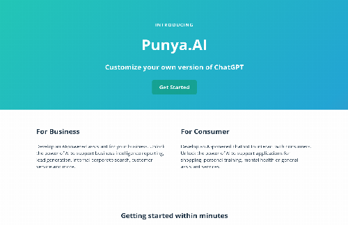 startuptile Punya AI – Customize your own version of ChatGPT in minutes-