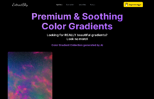 startuptile ExtractSky – AI generated color gradient gallery for designers-