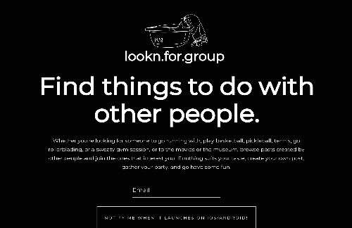 startuptile looknforgroup-Find things to do with other people