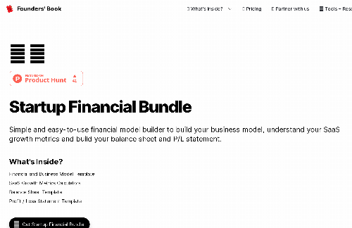 startuptile Startup Financial Bundle-Startup financial model builder for startups and indie makers.