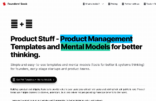 startuptile Product Management Templates-Simple and Notion-based PM and mental models templates.