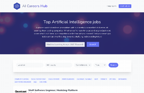 startuptile AI Careers Hub-Discover the best artificial intelligence jobs