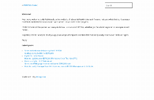 startuptile A vintage-style website about ESP8266 code snippets-