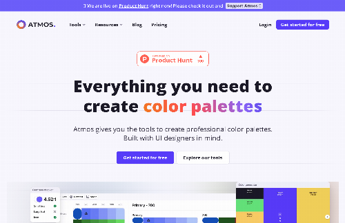 startuptile Atmos – Everything you need to create color palettes-