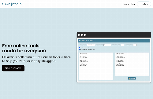 startuptile Flaketools-Collection of free online tools