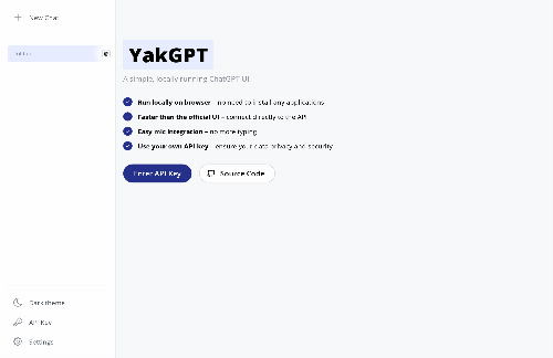 startuptile YakGPT – A locally running, hands-free ChatGPT UI-