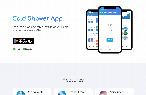 startuptile Track the time and temperature of your cold showers and ice baths-