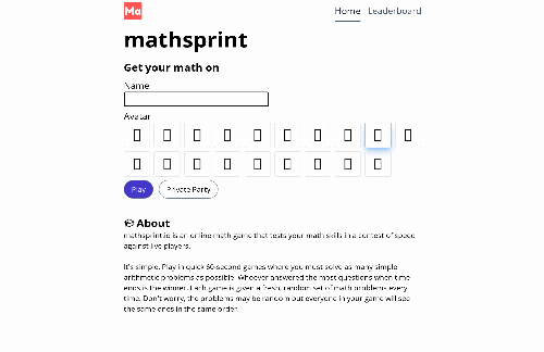 startuptile Mathsprint – online competitive math game-