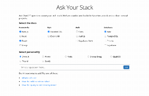 startuptile Ask questions to your tech stack documentation-