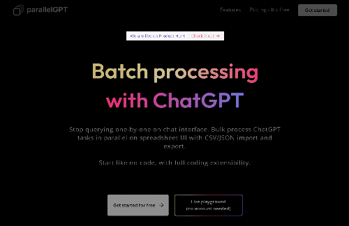 startuptile ParallelGPT – Batch processing with ChatGPT on low-code spreadsheet UI-