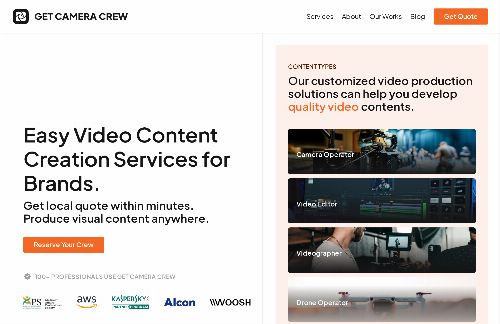 startuptile Get Camera Crew-Video Services Marketplace for Brands