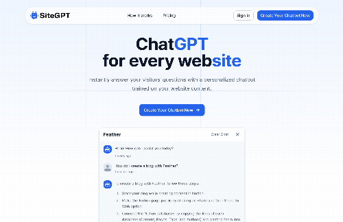 startuptile SiteGPT – Create ChatGPT-like chatbots trained on your website content-