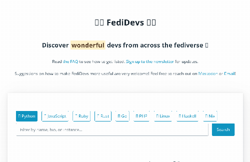 startuptile FediDevs – Find devs from across the Fediverse-