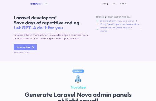startuptile Smousss-Repetitive tasks handled by GPT-4 for Laravel developers.