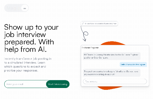 startuptile Magic Interviews-Convert a job posting in to a practice job interview with AI